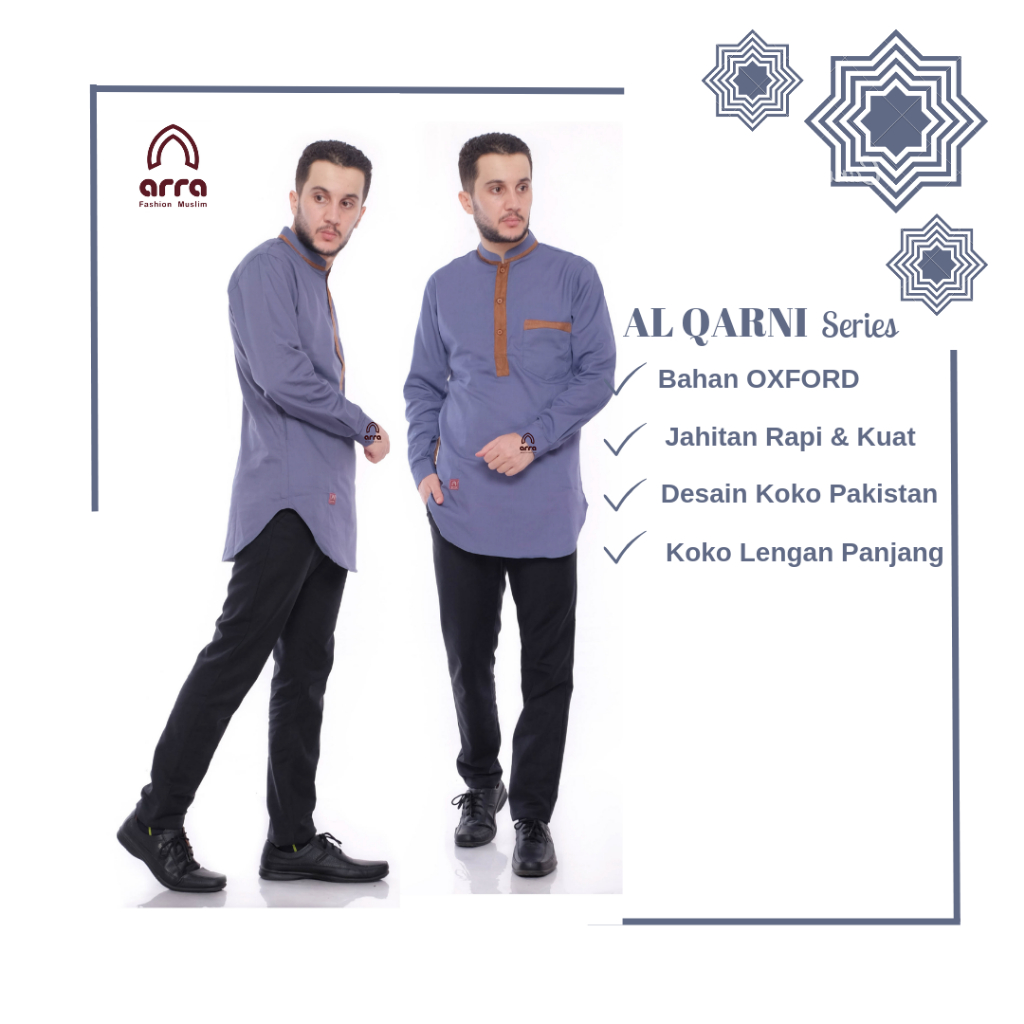 Baju Koko Dewasa Jumbo Lengan Panjang Premium Terbaru 2023 by Arra Series Al Qarni