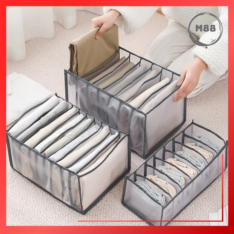 MARKAS88 Storage Box Organizer Celana Dalam Sekat Pembatas Laci Pakaian Tempat Penyimpanan Kotak Pakaian Dalam CD BH Kaos Kaki