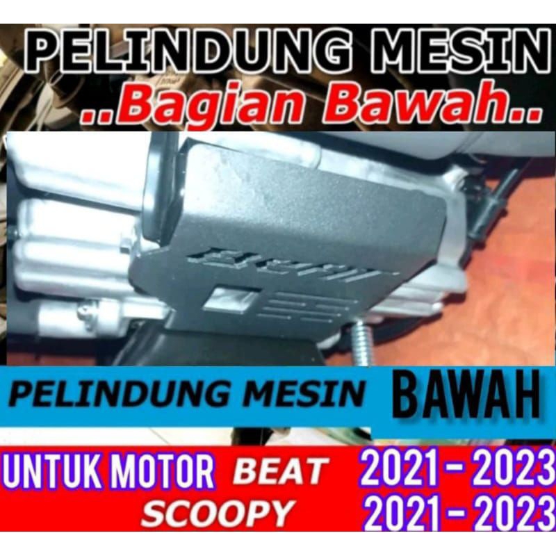 Cover Engine Cover Pelindung Mesin Beat &amp; Scoopy Tahun 2020 - 2023 Bahan Tebal &amp; Presisi