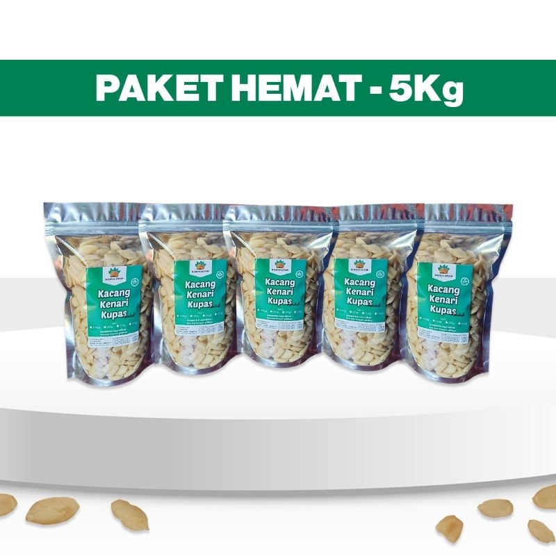 

PAKET HEMAT - Termurah isi 5kg Kacang Kenari Kupas Utuh Premium / Raw Pili Nuts