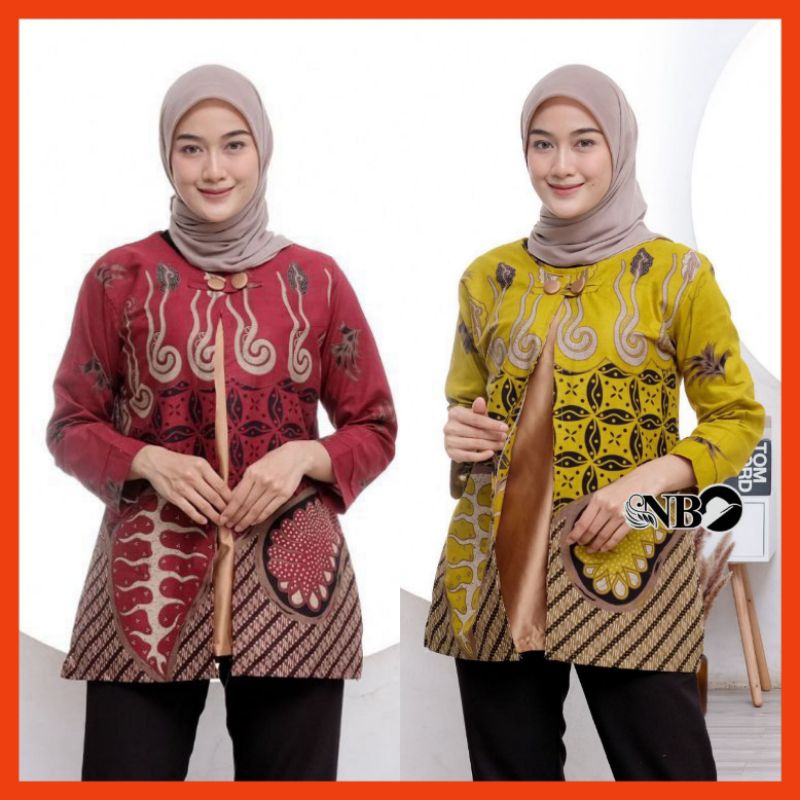 ATASAN BATIK WANITA MODERN BAJU BATIK KANTOR WANITA BATIK NEW BLUS SERAGAMAN