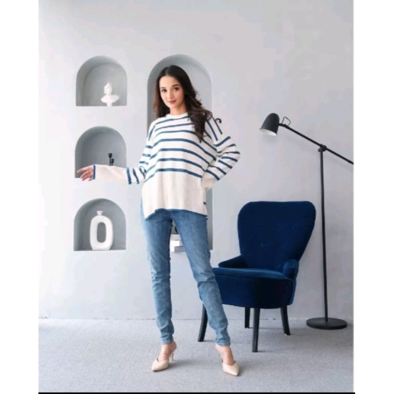 Sweater rajut oversize-Haru-Knit/Sweater wanita atasan Rajut