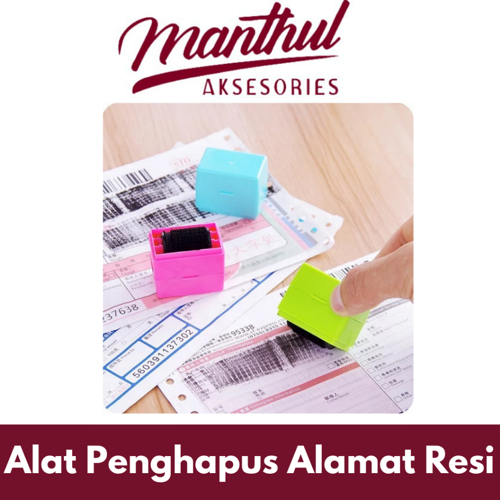 Stamp roller alat penghapus alamat resi penghapus identitas alamat roller stempel pelindung data identitas