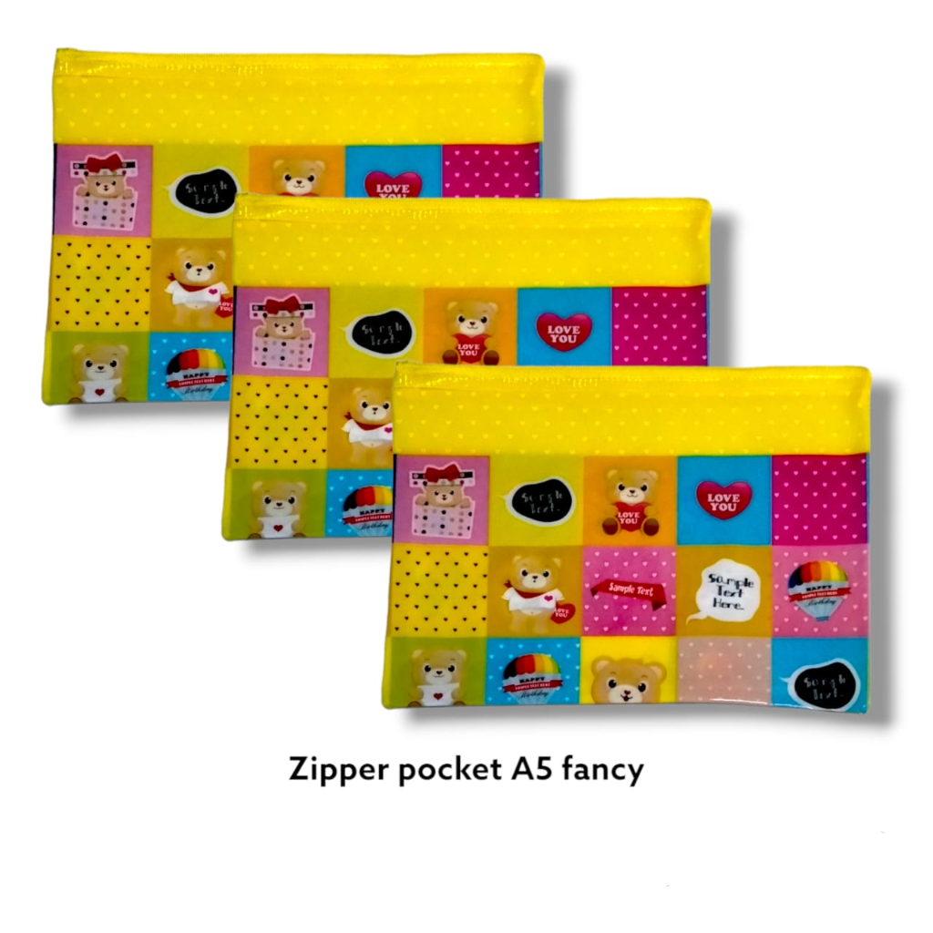 

MAP ZIPPER POCKET PEN CASE DOMPET SLETING A5 PLASTIK LUCU