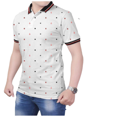 Noveli wear - T shirt Kaos kerah pria motif full print lengan pendek | Poloshirt distro 01