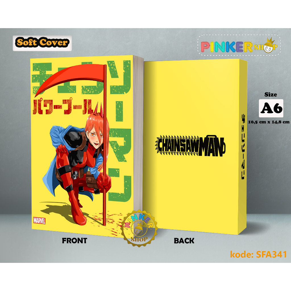 

(SFA341) Pocket Note Anime Desenhando ChainSaw Man Softcover A6 Buku Tulis catatan Notes Agenda Planner Jurnal