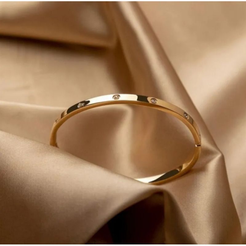 Gelang tangan wanita titanium asli anti luntur
