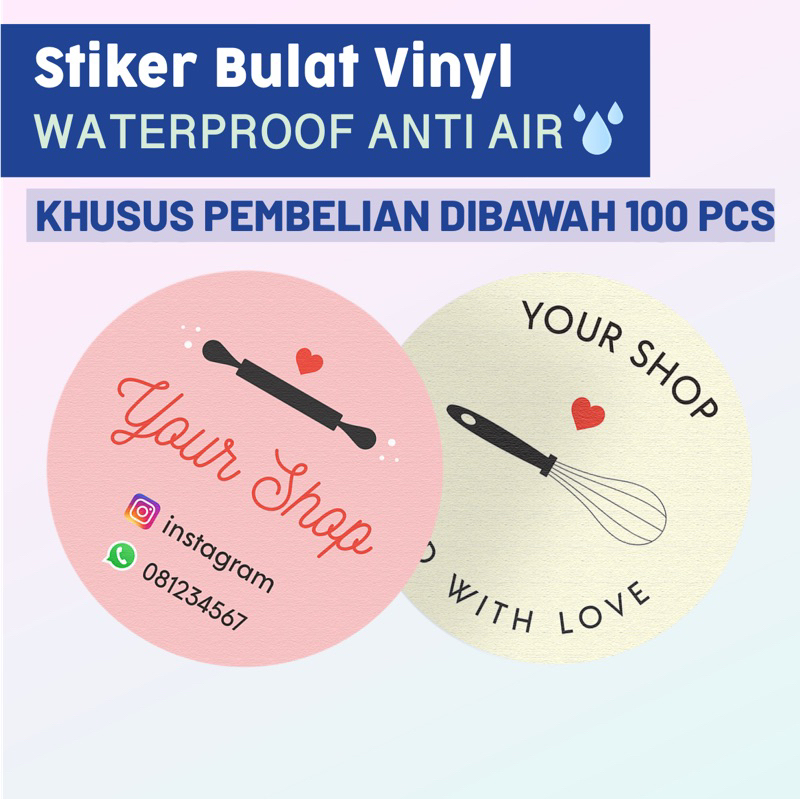 

Cetak Stiker Label BULAT VINYL WATERPROOF MINIMAL 50 pcs