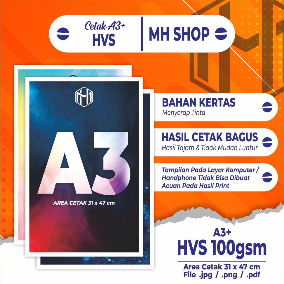 

PRINT A3+ / CETAK A3+ / BAHAN HVS 100