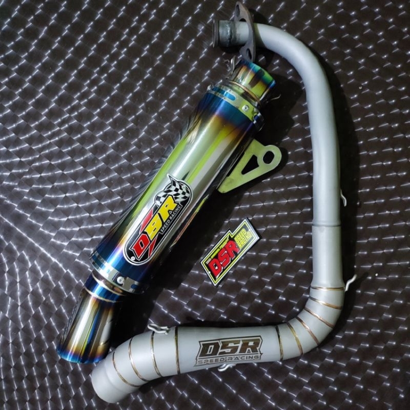 Knalpot DSR Half Blue Header Sunblast inlet 38mm 45mm 50mm Model Samlong