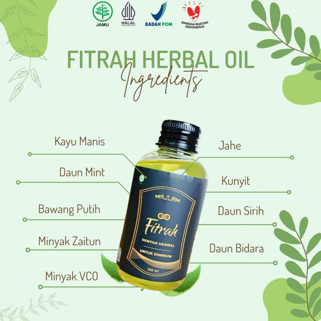 FITRAH HERBAL OIL - Minyak Herbal Multi Khasiat - Untuk Diminum &amp; Dibalur - BISA COD