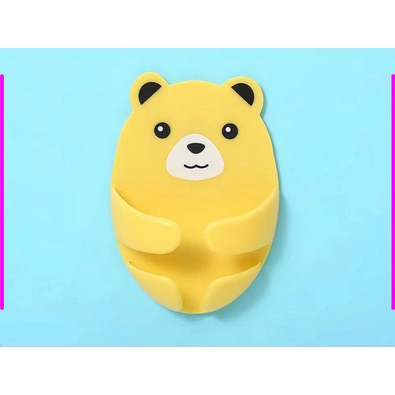 GANTUNGAN TEMPEL DINDING HUG BEAR PLUG HOOK 4 IN 1 / GANTUNGAN KABEL BEAR