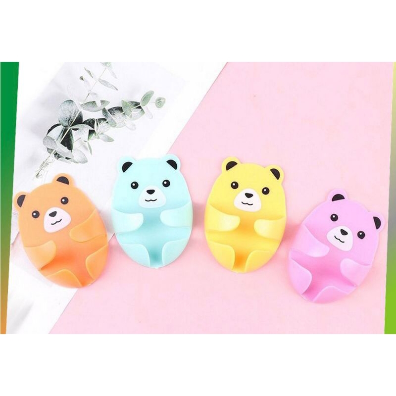 GANTUNGAN TEMPEL DINDING HUG BEAR PLUG HOOK 4 IN 1 / GANTUNGAN KABEL BEAR