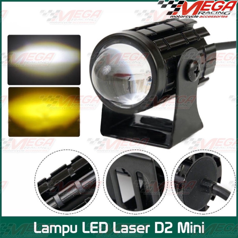 (1 pcs）Lampu Tembak Laser Led Mini 2 Warna - Lampu Tembak Sorot Foglamp Mini D2 Laser Gun/lampu tembak laser d2 mini /lampu tembak motor/lampu laser d2