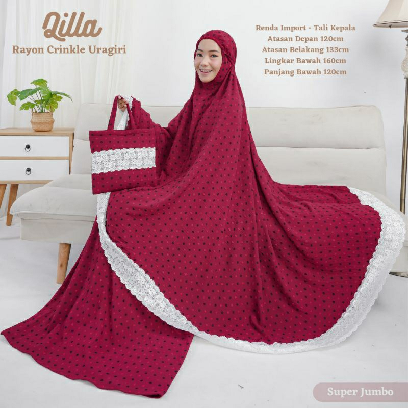 (RATU AYU) Mukena Dewasa Qilla Uragiri Two Tone Size Super Jumbo