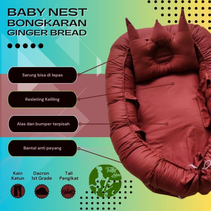 READY STOCK BABY NEST polos premium kasur bayi / BABYNEST ZIPPER Free Bantal Peang/ Babynest sarung bisa dilepas