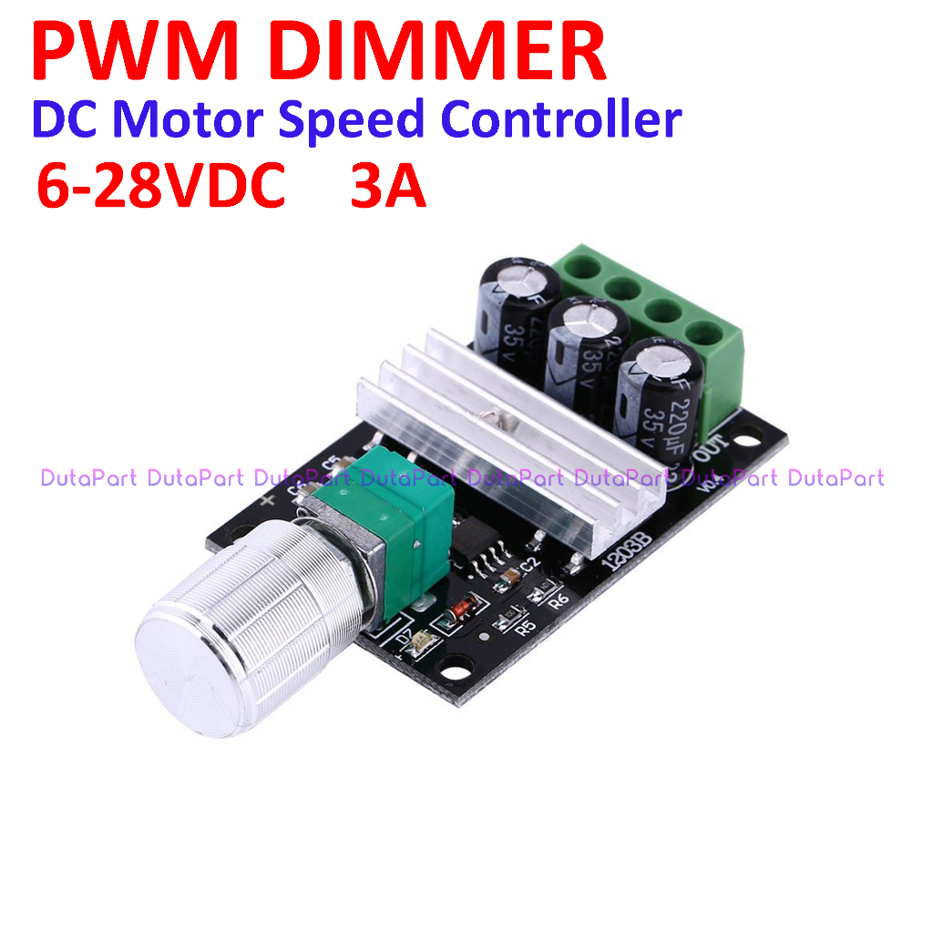 PWM DC 6-28V 3A Dimmer Motor Speed Controller 6-28VDC Lampu LED Dimer