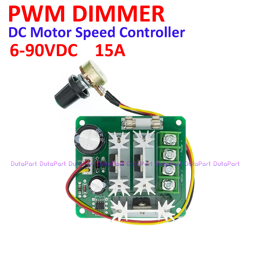 PWM DC 6-90V 15A Dimmer Motor Speed Controller 6-90VDC Lampu LED Dimer