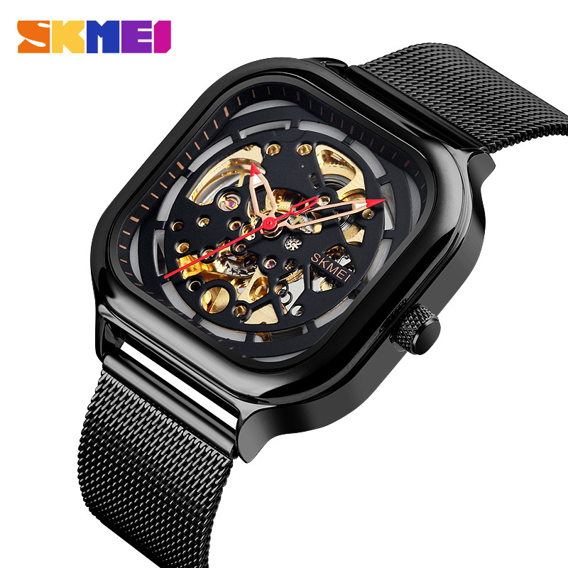 SKMEI 9184 Jam Tangan Pria Automatic Analog Tali Rantai Pasir WATCHKITE WKOS