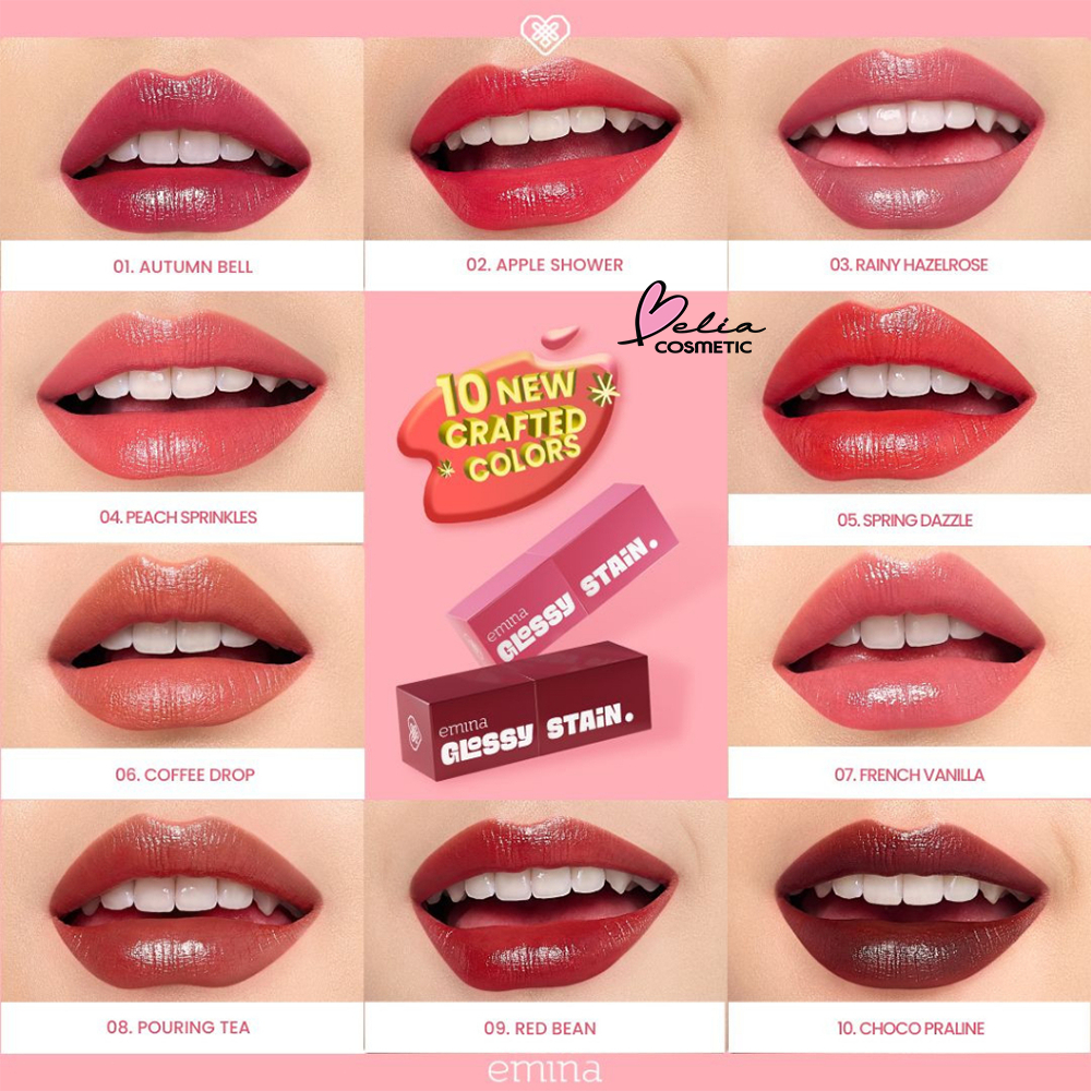 ❤ BELIA ❤ EMINA Glossy Stain 3g | Lip tint gel finishing glossy