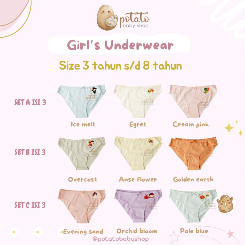 Bohopanna Girl's Underwear 3Years s/d 10Years - Celana Dalam Anak Boho Baby