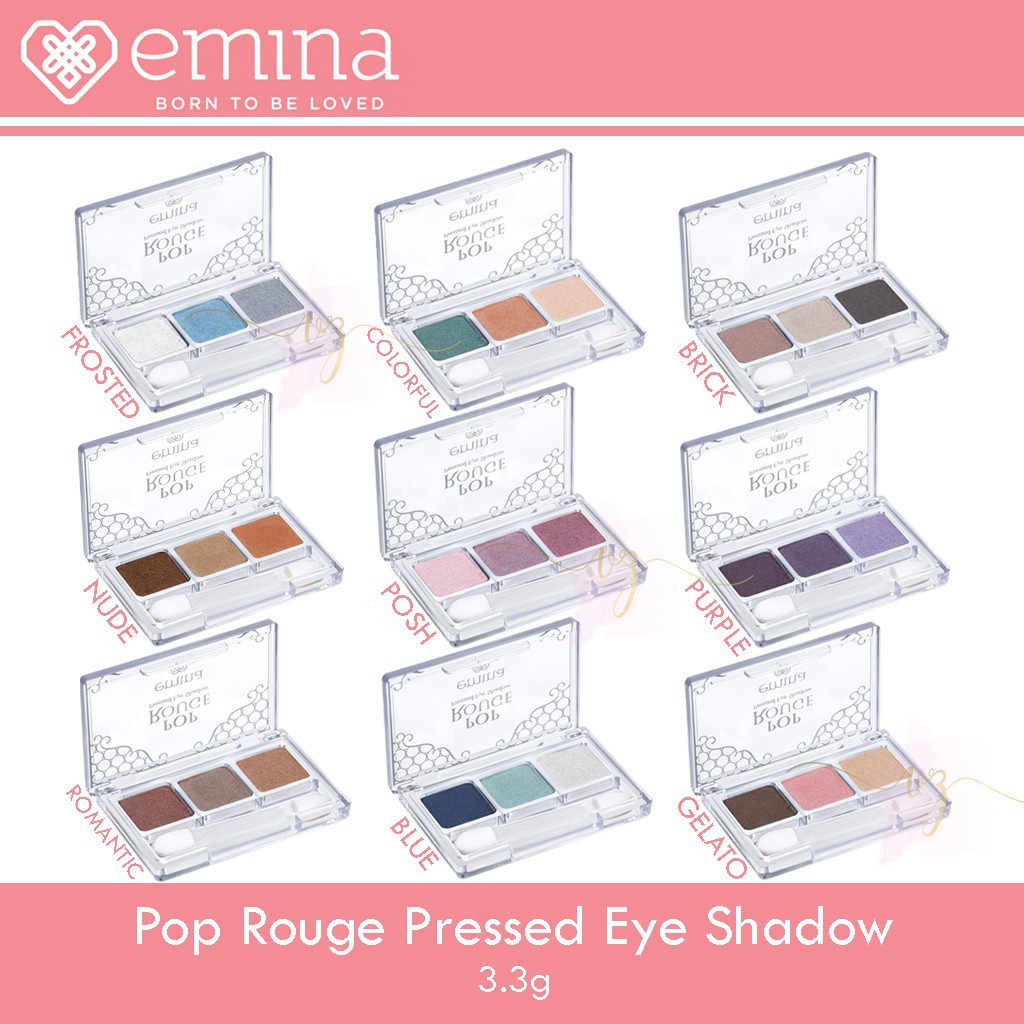 MFI - Emina Pop Rouge Pressed Eye Shadow | Eye Shadow Emina untuk Pemula | Netto 3,3 gr