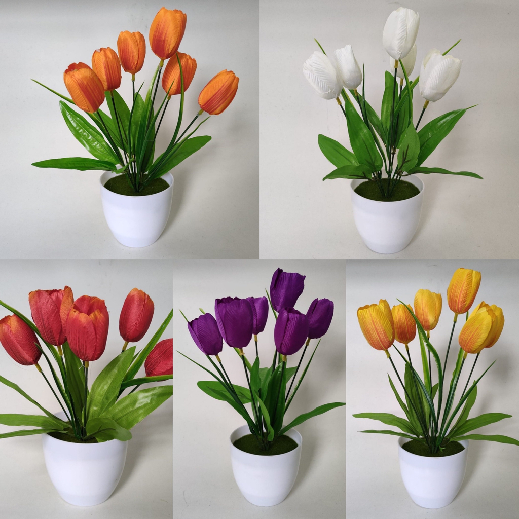 Bunga hias tulip bunga plastik artificial bunga meja tulip