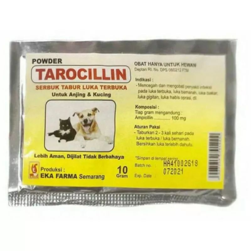 TAROCILLIN EKA FARMA OBAT SERBUK LUKA TERBUKA PADA HEWAN KUCING & ANJING