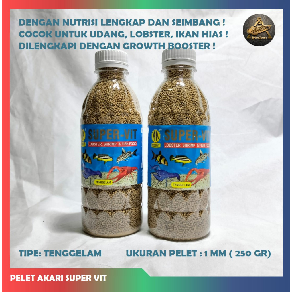 PELET UDANG ATAU LOBSTER AKARI SUPER VIT GROWTH BOOSTER AKARI SUPER VIT PELET IKAN HIAS PELET UDANG  PELET LOBSTER PELET IKAN IKAN HIAS