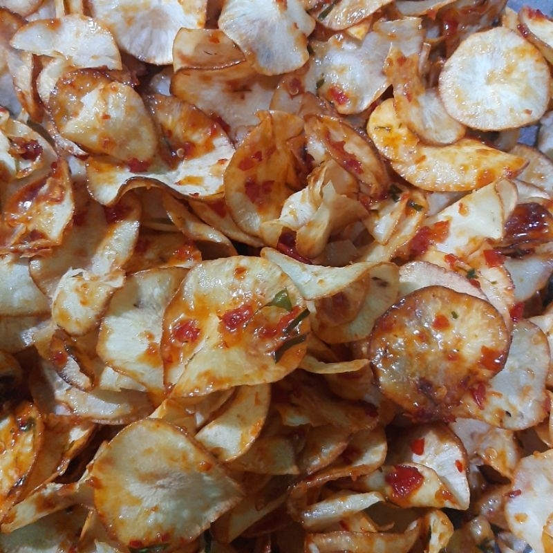 

Keripik singkong kripik singkong 1000gr 1kg Pedas Manis daun jeruk