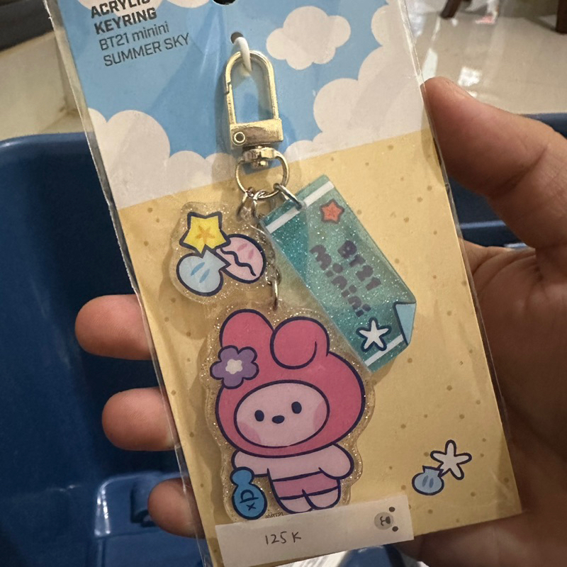 acrylic keyring bt21 minini summer sky cooky bts