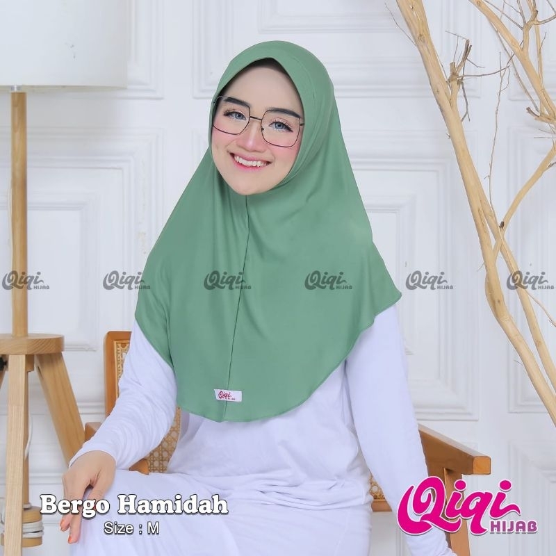 (BERGO HAMIDAH M) •jilbab instan pet jersey tebal•hijab sport•hijab instan pet