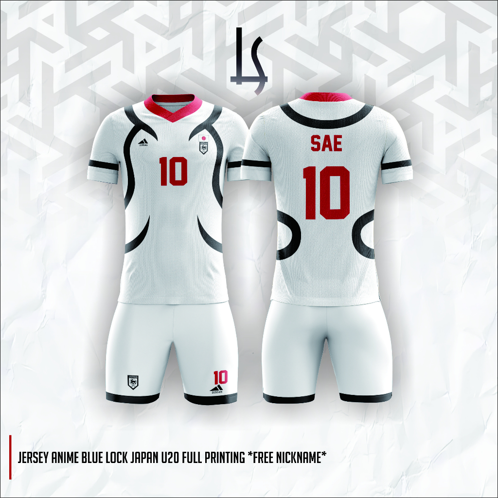 Jersey Anime Blue Lock Japan U20 Full Printing *FREE NICKNAME*