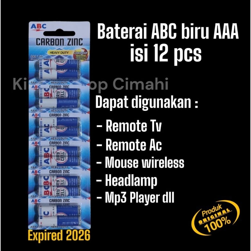 Batre ABC biru AAA isi 12 pcs / baterai / baterry / batu A3