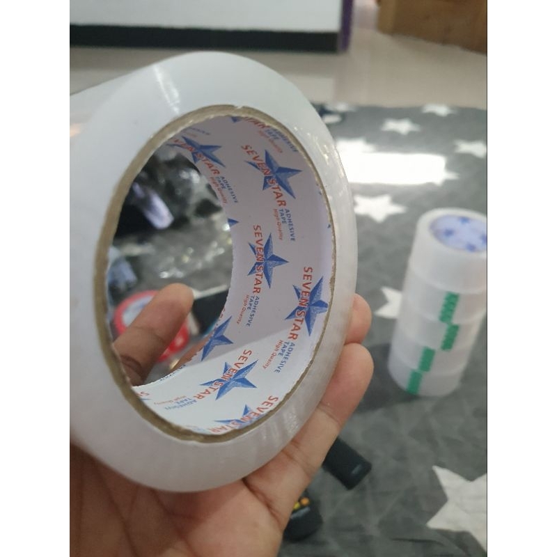 

lakban bening dan coklat merk seven star 45mm/90yard