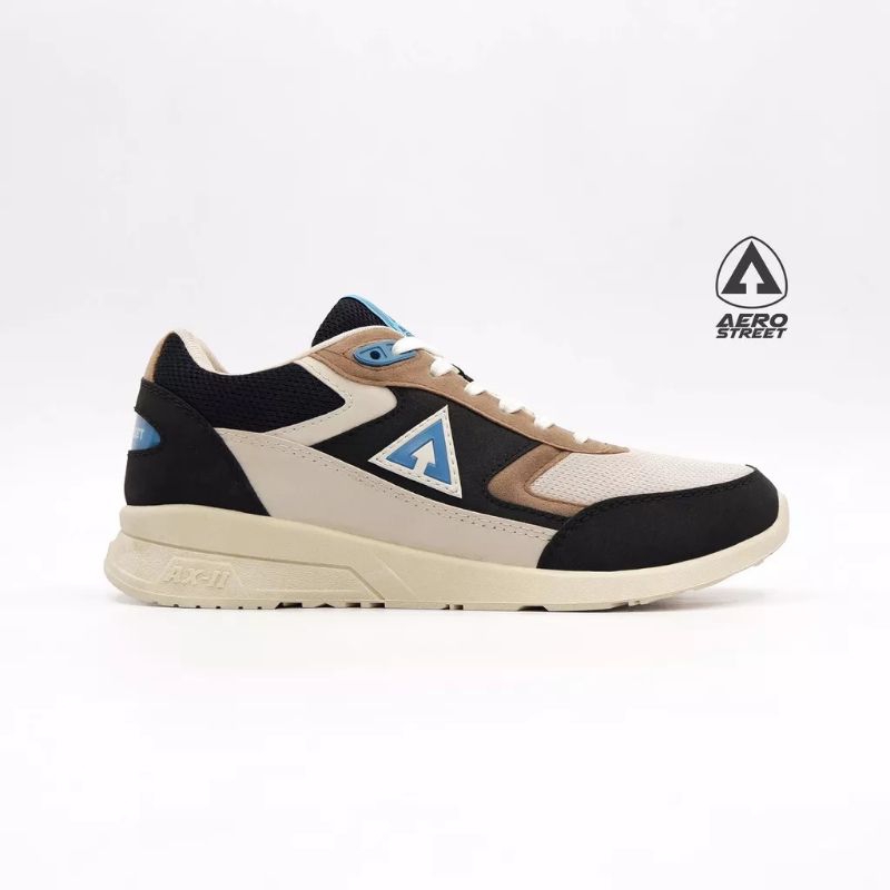 Aerostreet 37-44 Osaka krem Biru Hitam - Sepatu Sneaker Sport