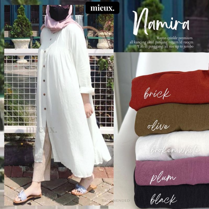 MIDI DRESS NAMIRA Original Mieux Gamis Busui Material Rayon Crinkle Airflow