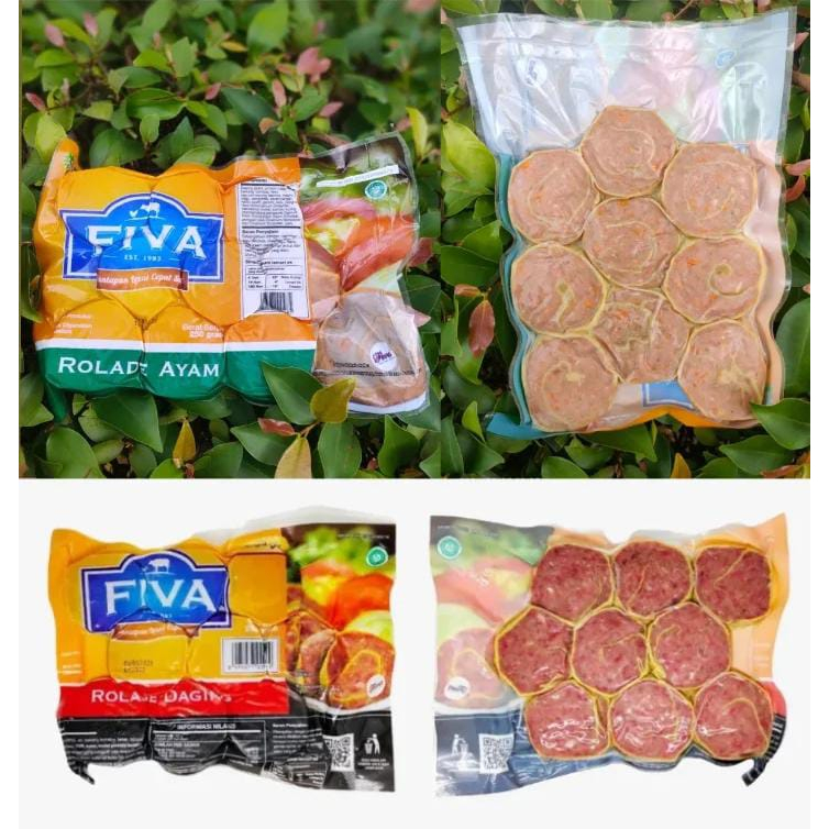 

Fiva Halal MUI Rolade Sapi / Rolade Ayam Isi 9pcs 250gram Frozen Food