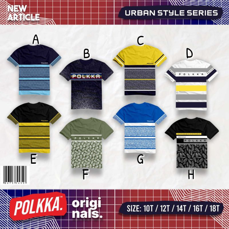 Polkka Kaos Boy Junior Kaos Anak Usia 10  Sd 18 Tahun -KBS