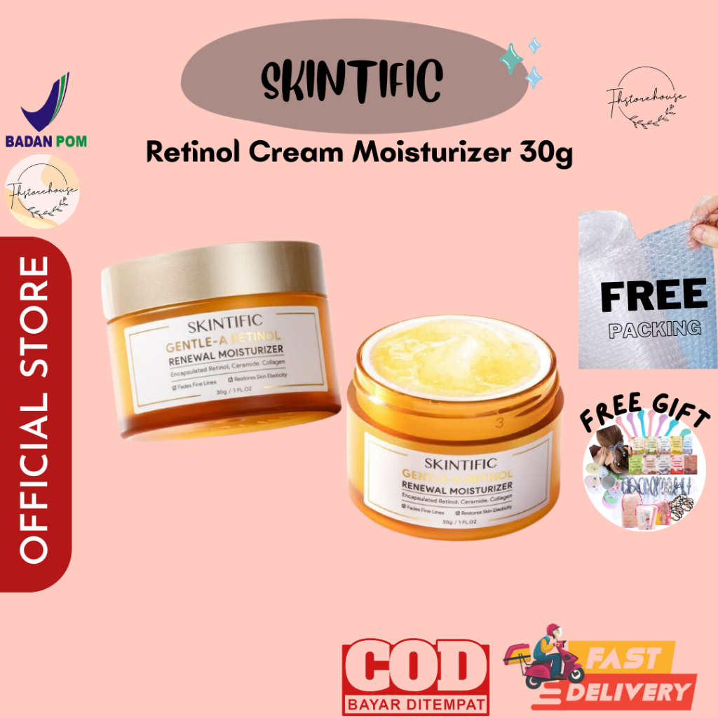 SKINTIFIC Gentle A Retinol Cream Renewal Moisturizer 30g Retinol Pelembab SKINTIFIC FULL SIZE MOISTURIZER RETINOL SKINTIFIC ORIGINAL