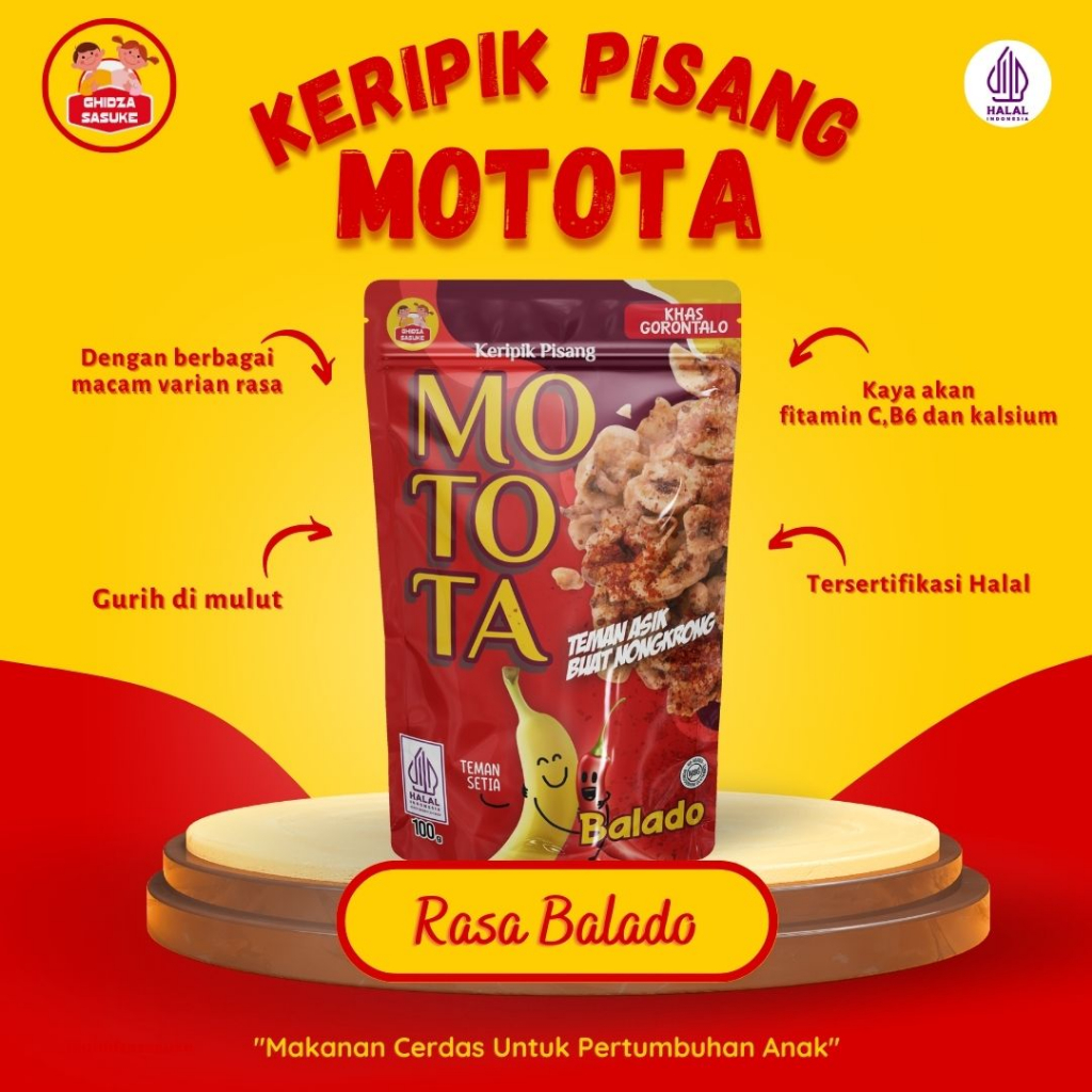 

Keripik Pisang Motota Rasa Balado