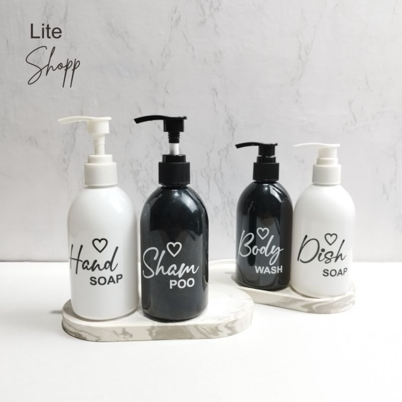 Botol Sabun cair Pump 250ML BLACK WHITE EDITION