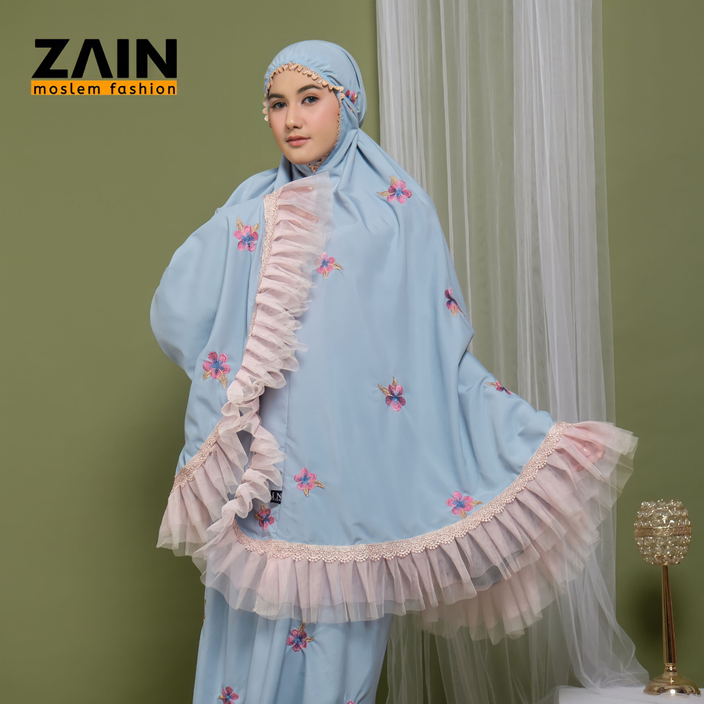 ZAIN - Mukena Dewasa Katun Premium Bordir Bunga Matahari Series Zain