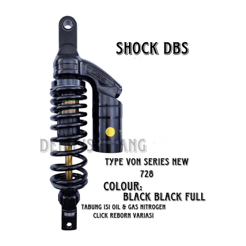 SHOCKBREAKER TABUNG ATAS DBS ORIGINAL TYPE 728 VON SERIES AS GOLD MATIC SINGLE SHOCK BEAT VARIO SCOOPY GENIO LEXI FINO MIO XEON X-RIDE SOUL FAZZIO MIO GEAR MIO J MIO M3 AEROX 125 DLL / SHOCK TABUNG ATAS DBS VON SERIES 728 MOTOR MATIC SINGLE SHOCK