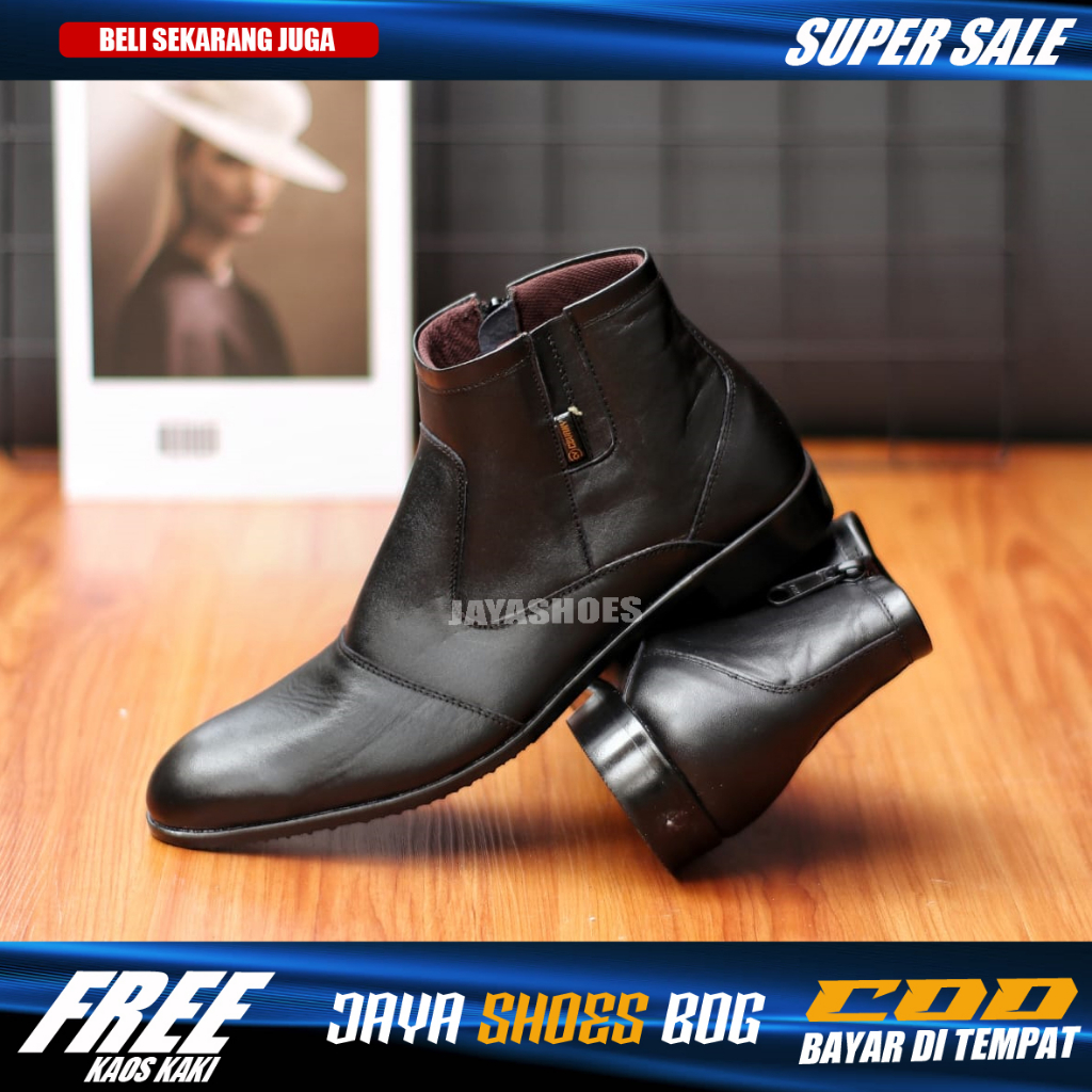 STELIOS Sepatu Pantofel Pria Big Size Ukuran Besar 46 47 48 Bahan Kulit Asli Kerja Casual