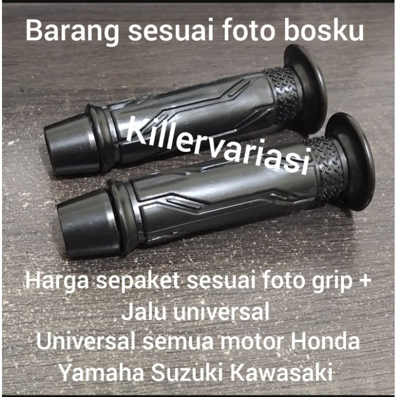 HANDGRIP + JALU STANG BLACK SERIES UNIVERSAL VIXION NINJA SUPRA JUPITER VEGA JUPITER MX BEAT MIO VARIO SCOOPY SPACY XEON DLL