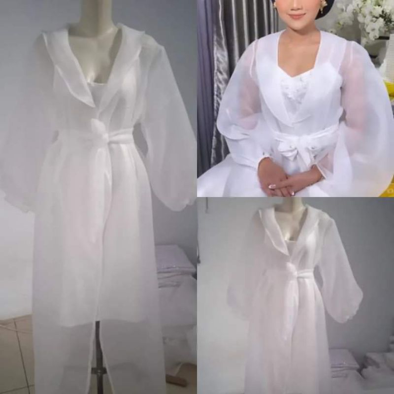 kimono organza premium / kimono organza pengantin / kimono bride