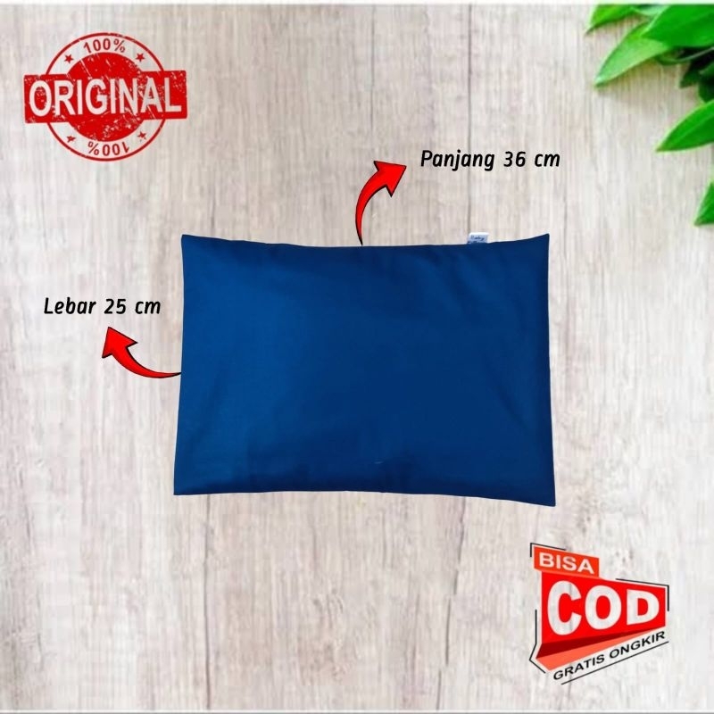 Baby Pillow Bantal Bayi Anti Peyang Kulit Kacang Hijau ( Biru Navy )