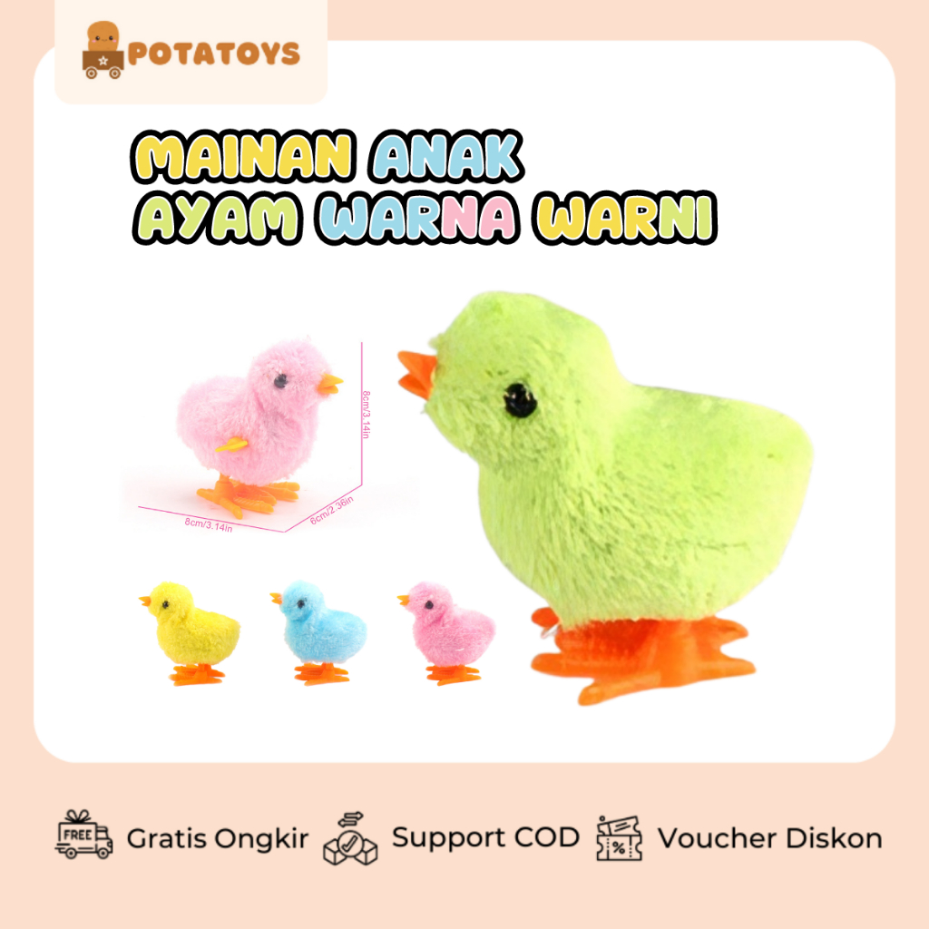 [ Potatoys ] Mainan Anak Bayi Ayam Putar / Mainan Ayam Berjalan / Mainan anak ayam patok lucu