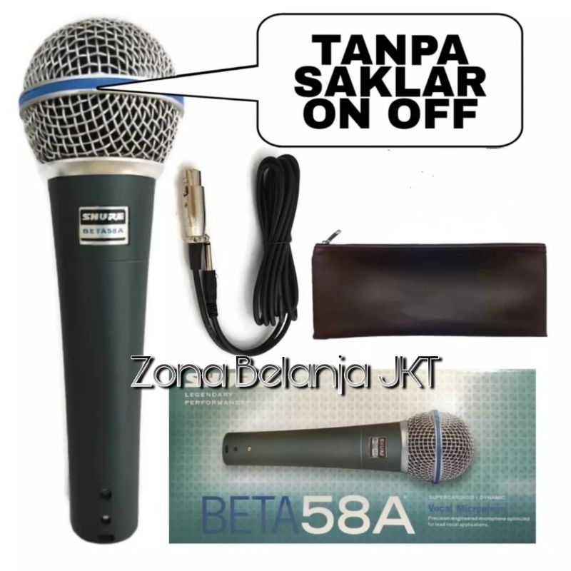 MIC KABEL SHURE BETA58A BETA 58A VOKAL DYNAMIC